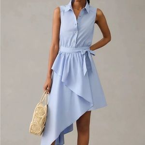 Anthropologie NWT Maeve Asymmetrical Sleeveless Shirt Dress Size 12